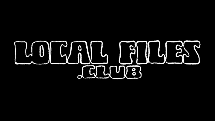 Local Files .club text treatment on a black background